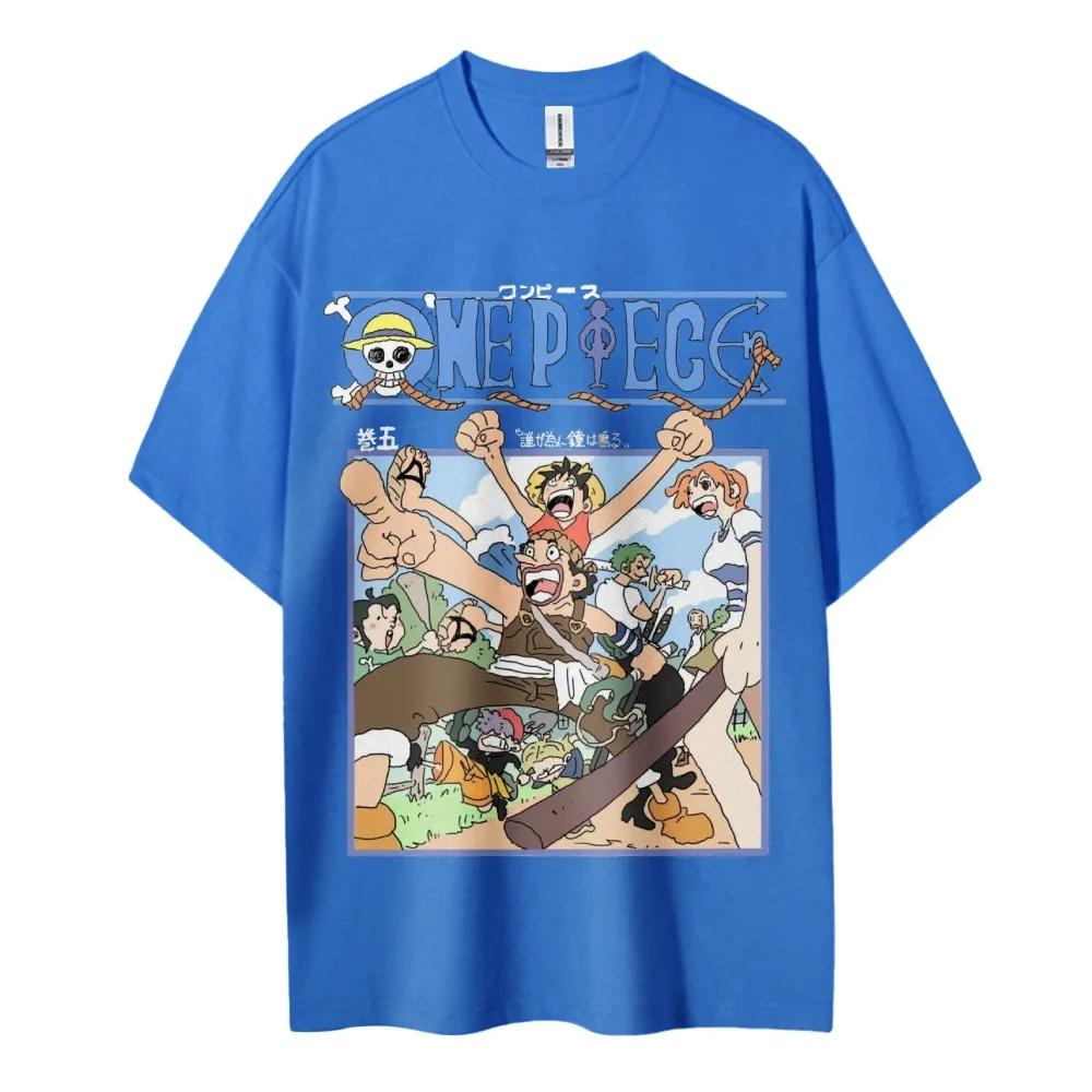 One Piece Animation Derivate Luffy Usopp Druck Herren und Damen Sommer Mode Atmungsaktiv Street Kurzarm T-Shirt