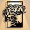 Metal Fish Wall Decor Leaping Branch Elegant Minimalist Art for Home Office Living Room Bedroom Patio Kitchen Premium Holiday Gift Sculpture