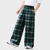 Tutu Elephant Girls' Retro Plaid Casual Wide-Leg Pants
