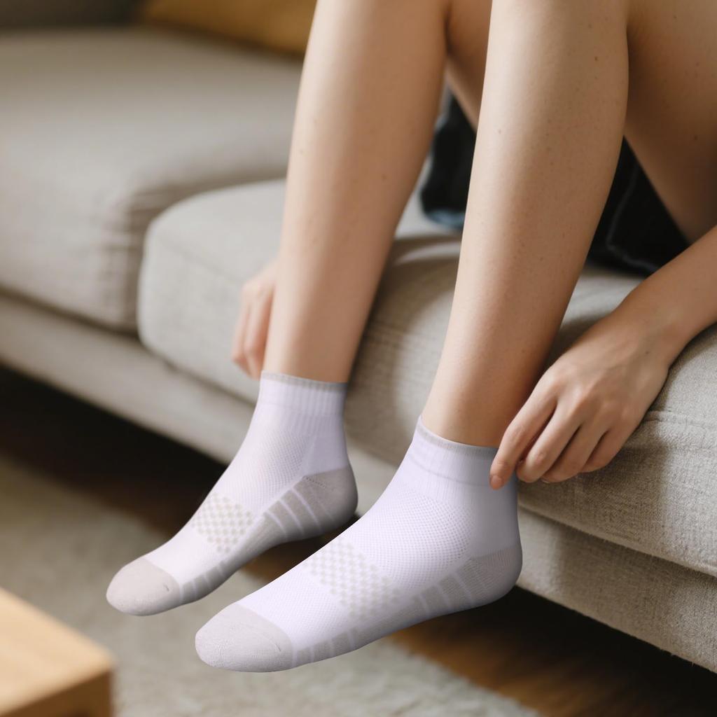 YUEDGE Athletic Cushioned Quarter for Casual Ankle Sizes 5 Pairs Women's Socks, Socks, Sweat-Wicking, Odor-Resistant, Cotton, School, Commuting,