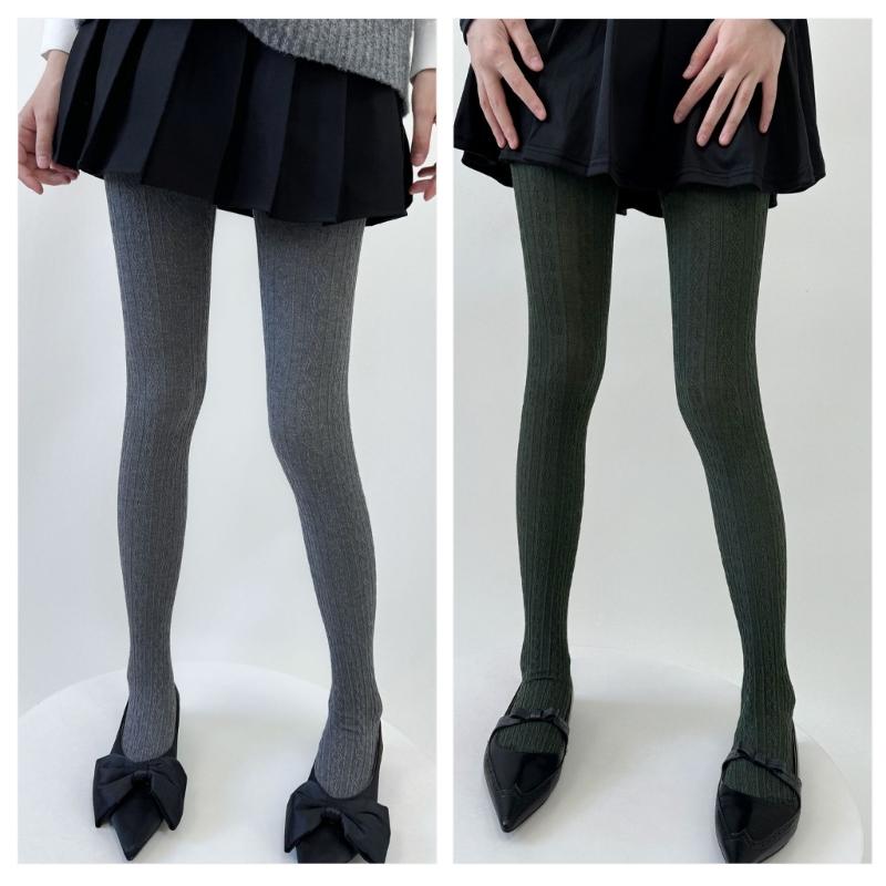 Women Vintage Twist Striped Pattern Jacquard Tights Winter Fall Opaque Pantyhose Stockings Slimming Leggings Hosiery