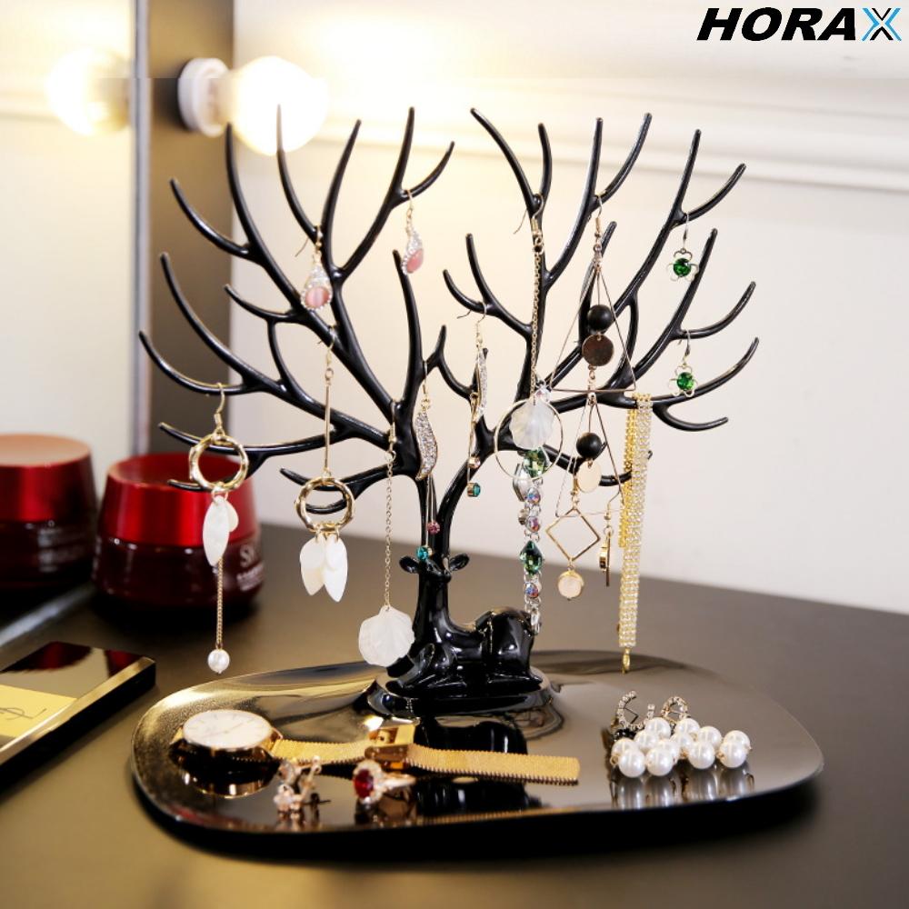 HORAX smykkestativ smykkeholder halskjedestativ hjortegevir tre smykketre