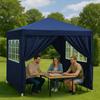 Garden pavilion, commercial tent, party gazebo, 4 side walls, windows, xxl