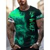 Sommer Herren 3D-Druck Rundhals T-Shirt Mode Vielseitig Atmungsaktiv Trend Lässig