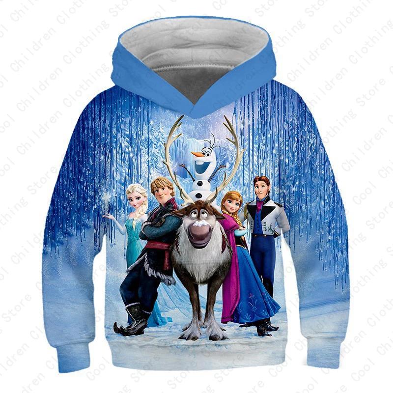 MINISO, Disney, Girl, Frozen, Sweatshirt, Anna, Elsa, Long Sleeve, Pullover, Autumn, Hoodie