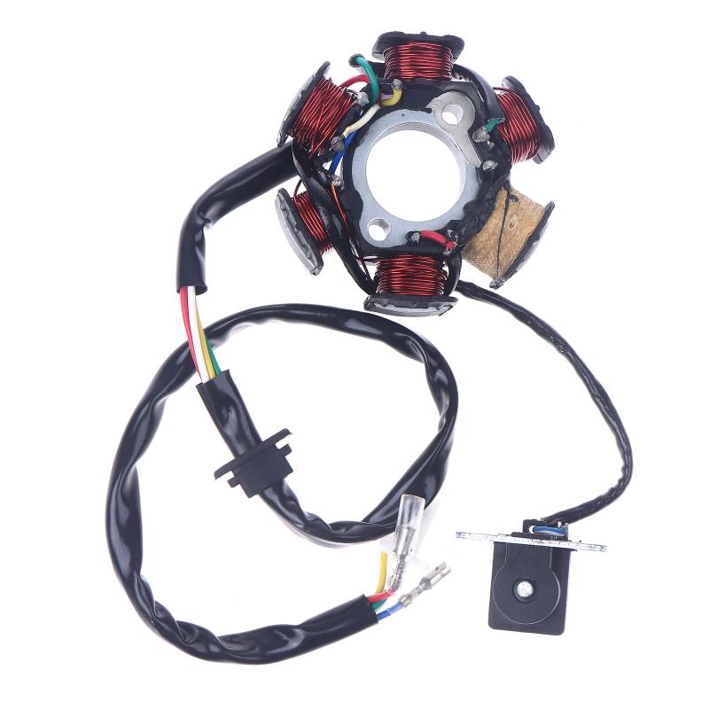 6 Poles 5 Wires Half-Wave Ignition Magneto Stator For Gy6 50Cc 70Cc 90Cc 110Cc 125Cc Atv Quad Pocket Bike
