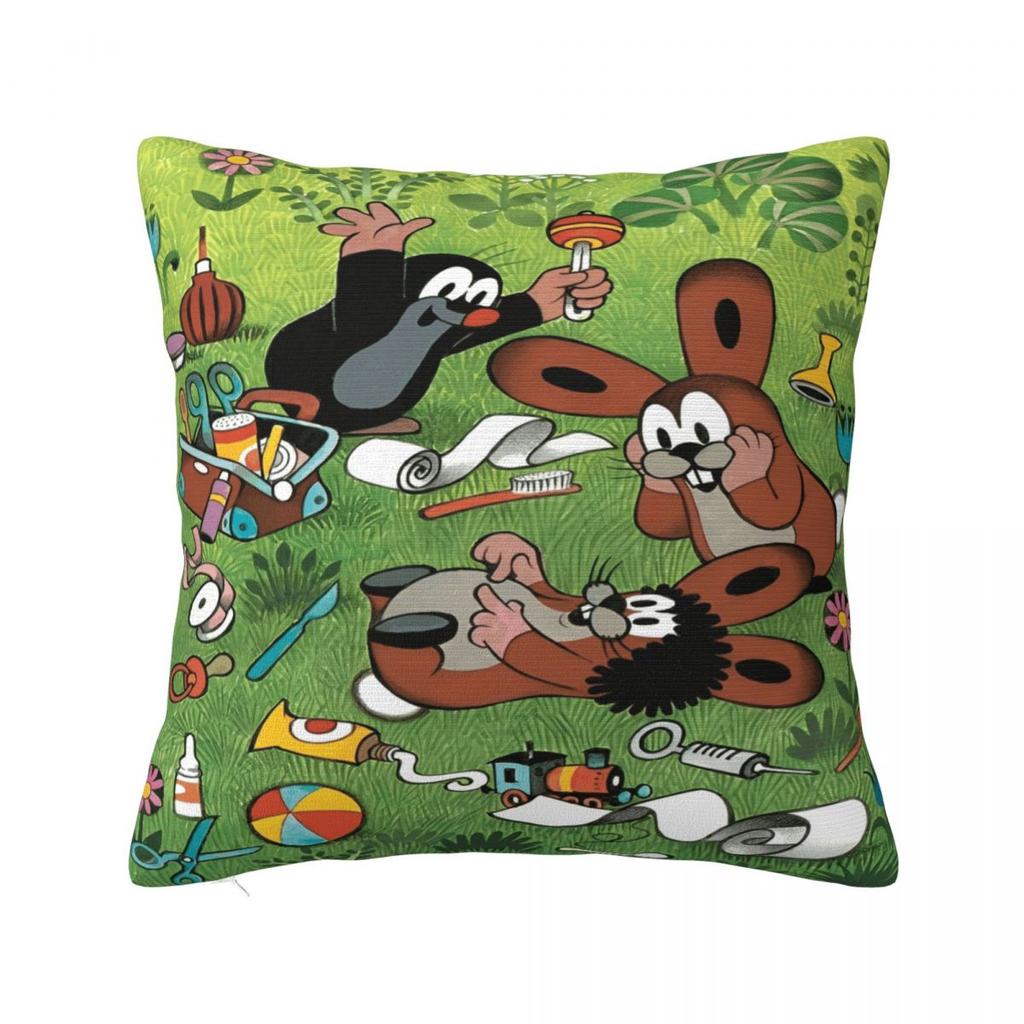 The Little Mole  Animal Printing Pillowcase Cushion Cover Pillow Covers Soft and Sweet Home Decoration Zippered Multi Size