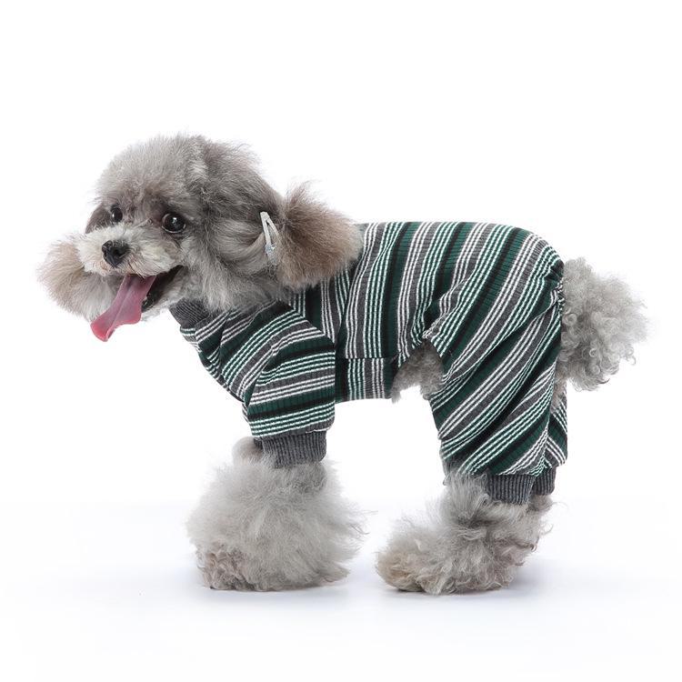 

Spring Striped Four-Legged Pet Pajamas for Dogs and Cats XS