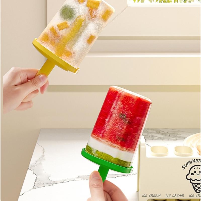 Rainbow Popsicles Molds Safe Summer Parties Ice Molds with Easy Demold Feature and Reusable Drips Guards Stick