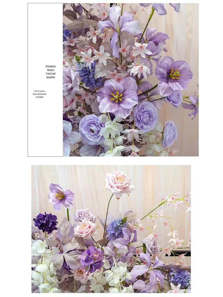 Purple Themed Wedding Arch Decoration: European Style Artificial Floral Art
