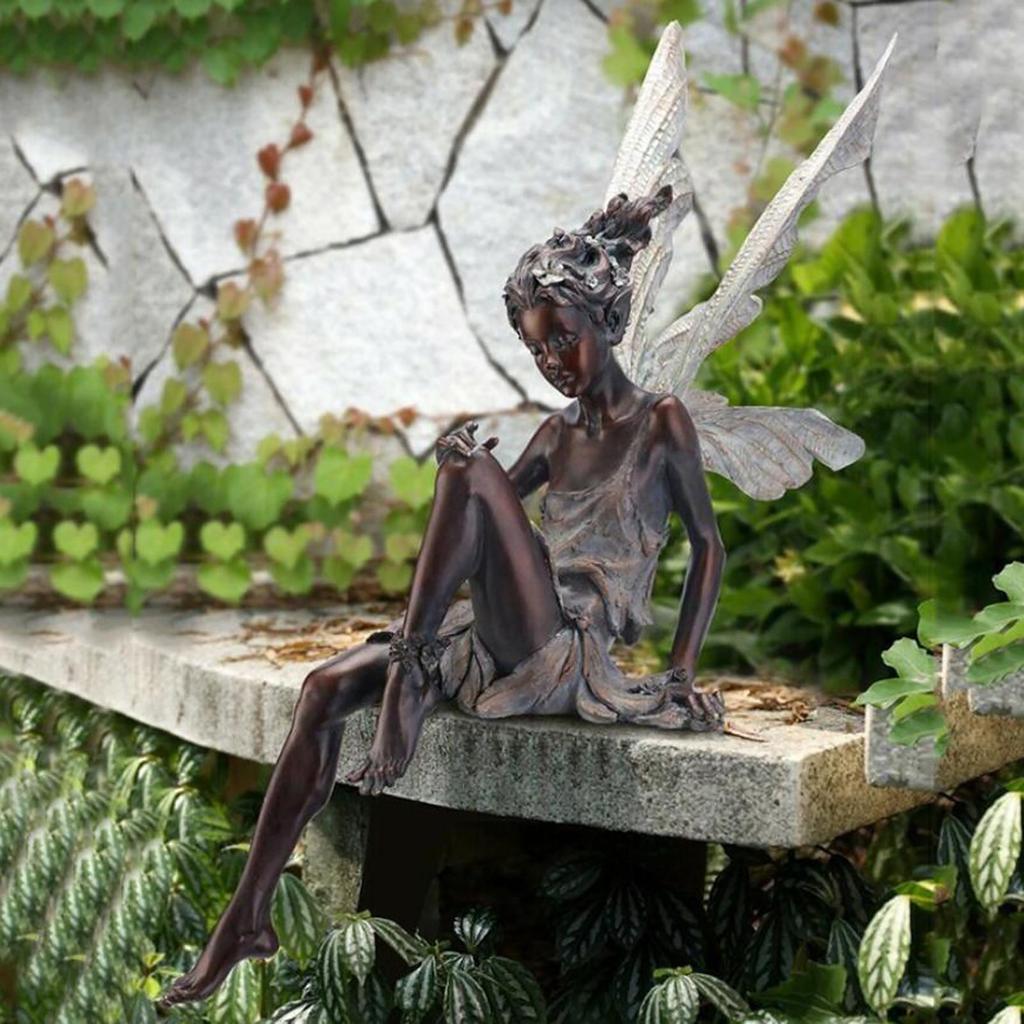 Fairy Statue Pond Fountain Figurine Angel European Sculpture Ornament Craft