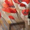 Spring Watercolor Hand-Painted Poppy Plant Tulle Window Curtains for Bedroom Luxury Home Drapes In Living Room Chiffon Panels