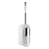 Stainless Steel Handle Toilet Brush with Holder Home Hotel Bathroom Cleaning Tool Set (White)