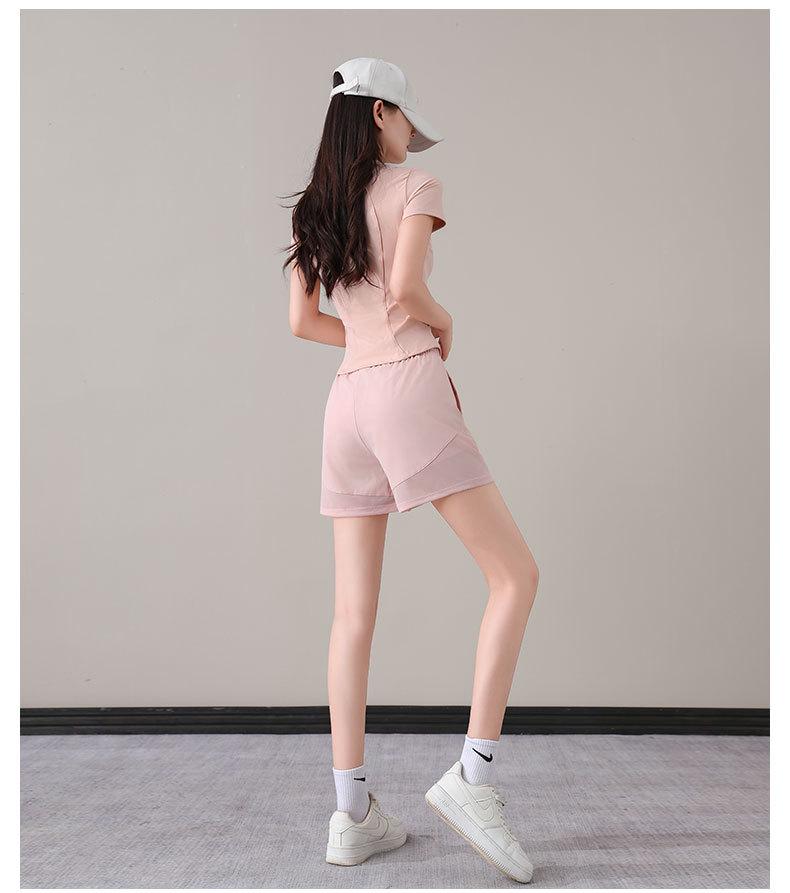 Women's Summer 2025 Quick-Dry Casual Black Fitness Yoga Top & Shorts Set