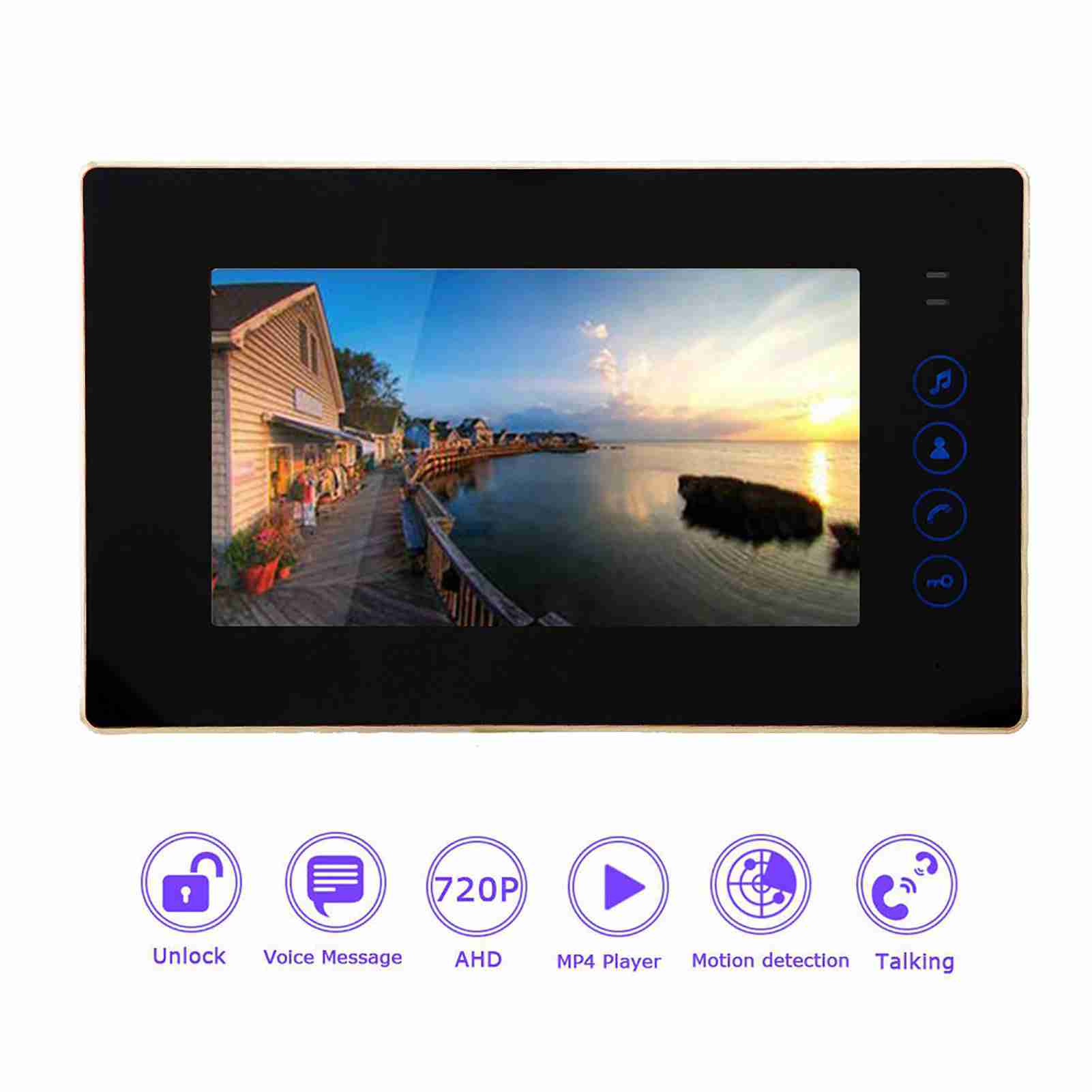 

7 Проводная сенсорная клавиатура Карта Пульт дистанционного управления Видеодомофон Дверной звонок с электрическим замком( Мопс)