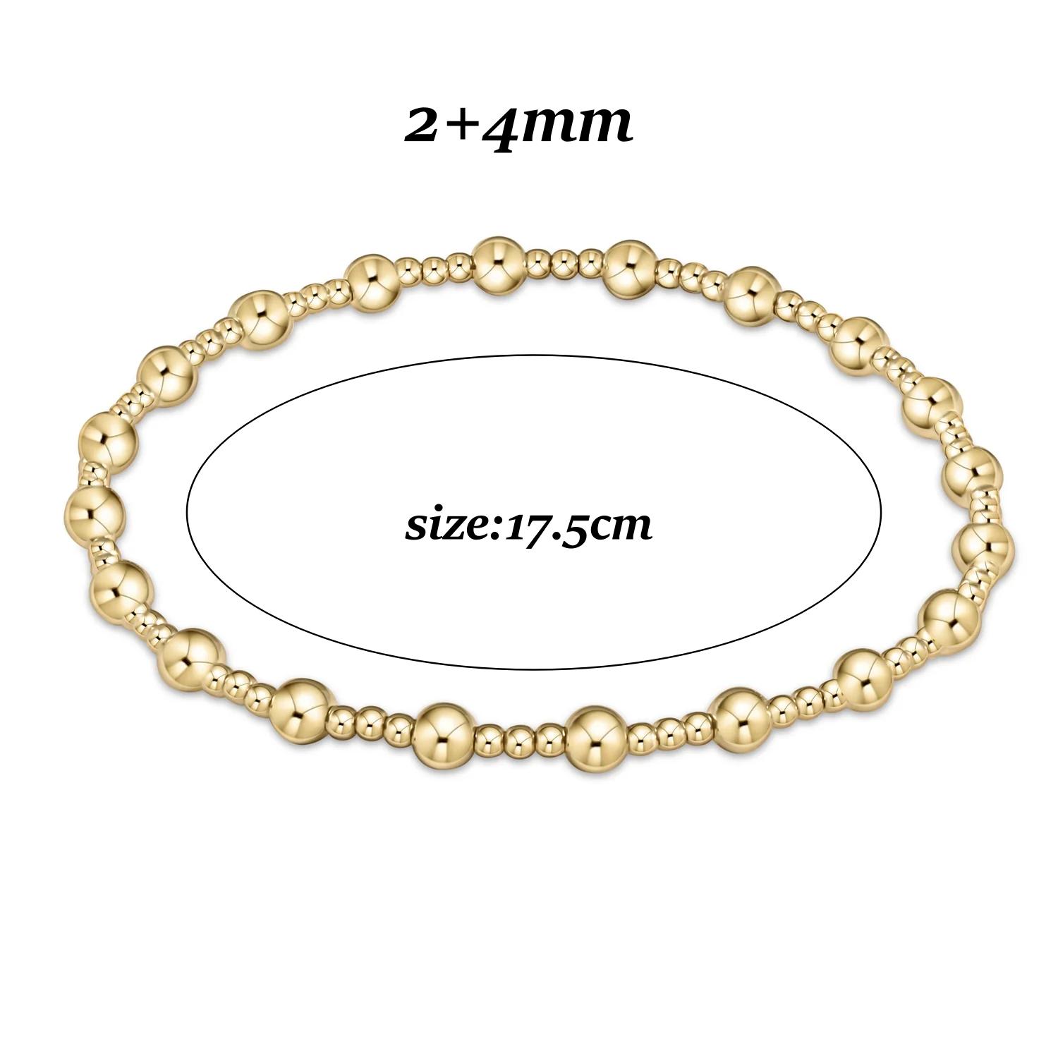 

Vlen 2026 Trendy Gold Beaded Stretch Bracelets for Women 18K Plated Stackable Fashion Statement Jewelry for Party Daily Wear