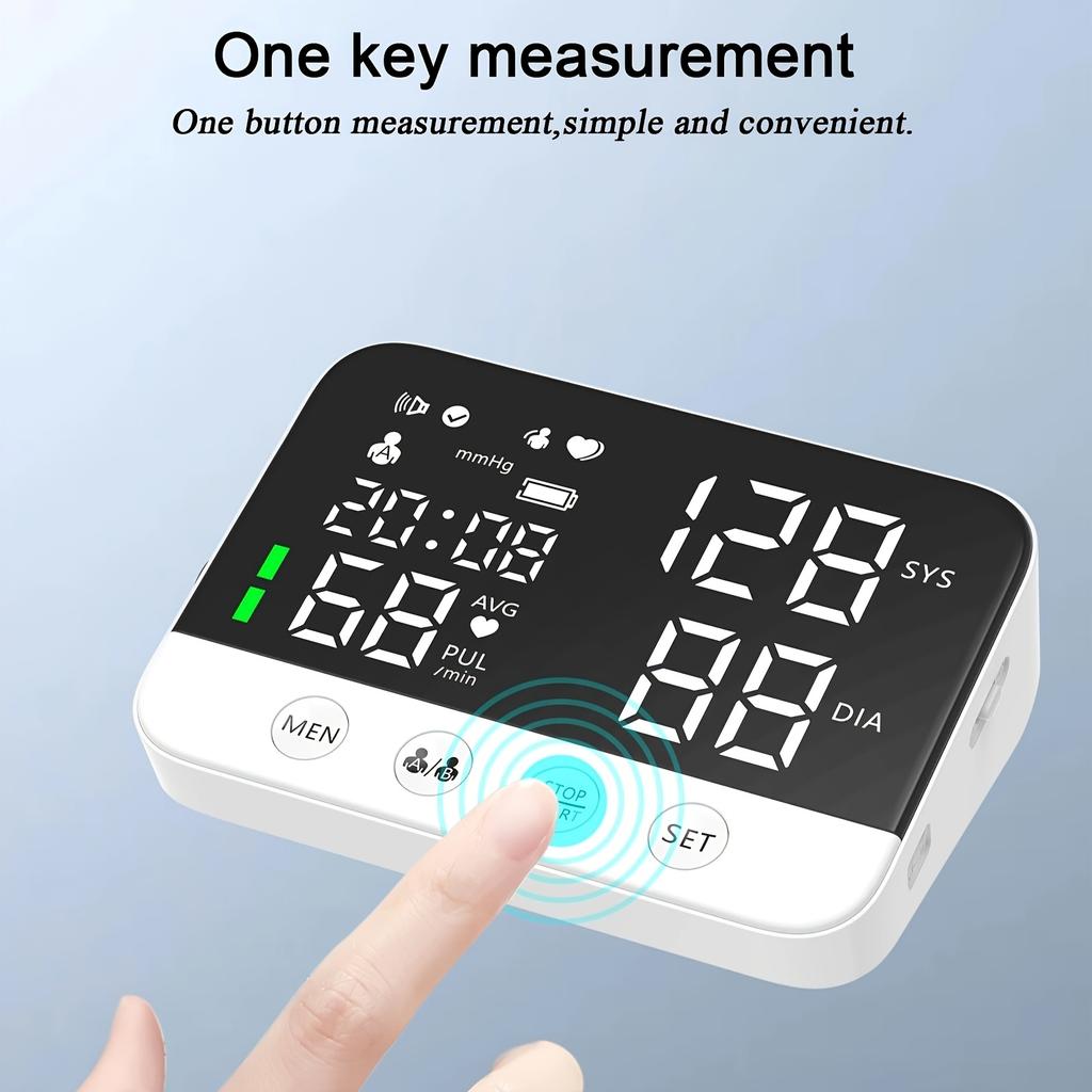 Automatisches digitales Blutdruckmessgerät mit großem LED-Hintergrundbeleuchtungsbildschirm, Sprachführung, Oberarm-Blutdruckmessgerät, 240-Messwert-Speicher