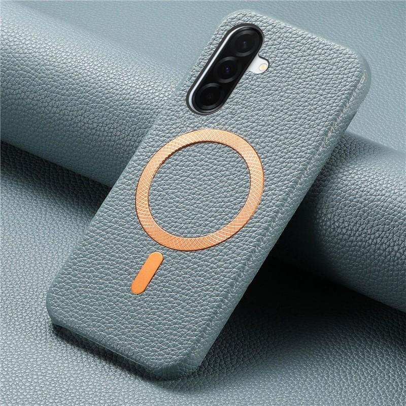 Luxury Leather Magnetic Attraction Case For Samsung Galaxy A37 A57 A16 A26 A36 A56 A53 A54 5G Wireless Charging Anti-fall Cover