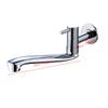 Wall Mounted Single Cold Water Faucet Chrome Plated Stainless Steel Swing Spout Sink Space Saving Tap