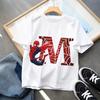 2026  New Children's Spider Man Cartoon Letter Printed T-shirt Cotton T-shirt Boys' Short Sleeved Top Children's Clothing