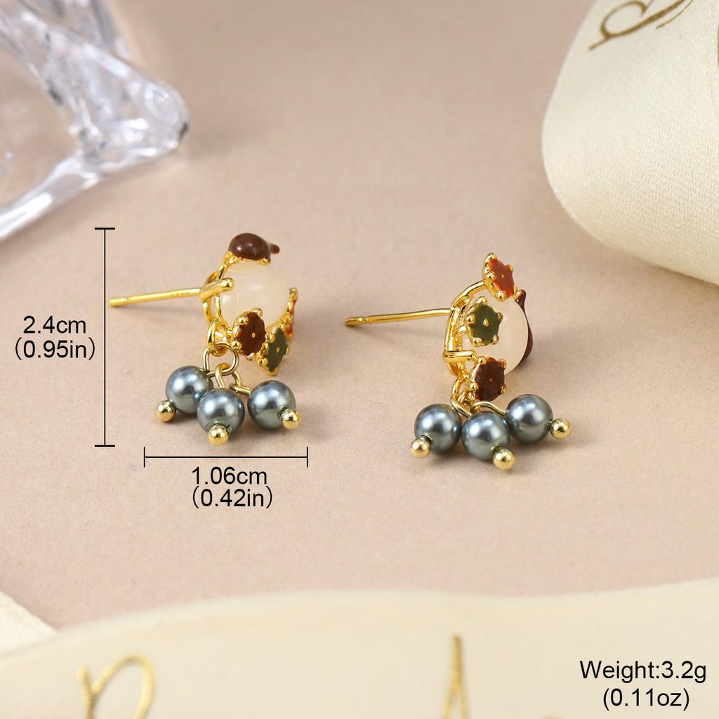 Personalized French Mori Enamel Dripping Oil Niche Bow Earrings Summer Jewelry Three-dimensional Color Stud Earrings