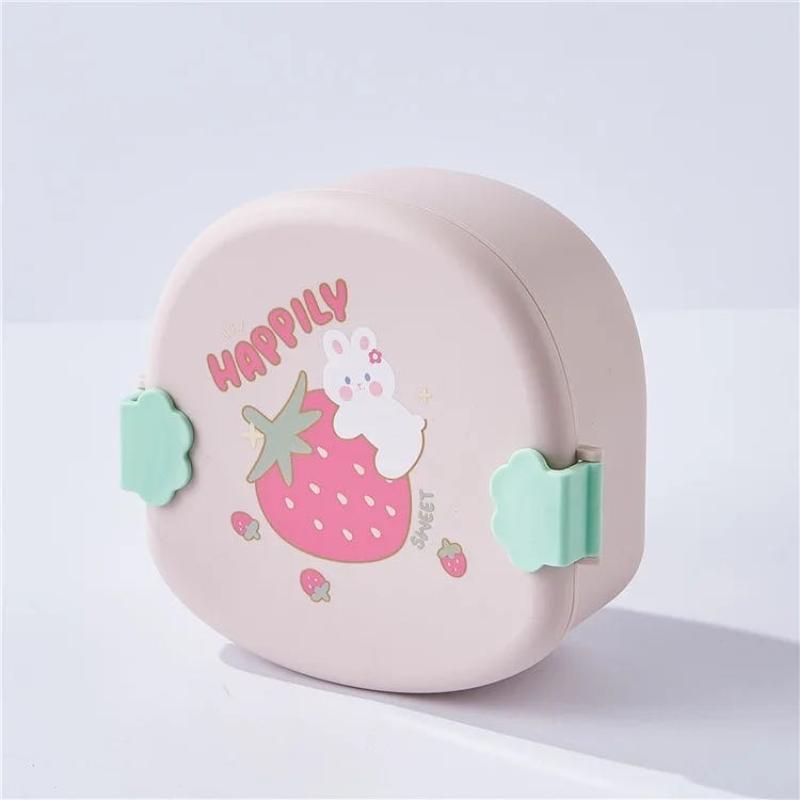 Lovely Bento Lunch Box for Kids, Leakproof Lunch Container for Boys, Girls, Toddlers with 3 Compartments, BPA Free