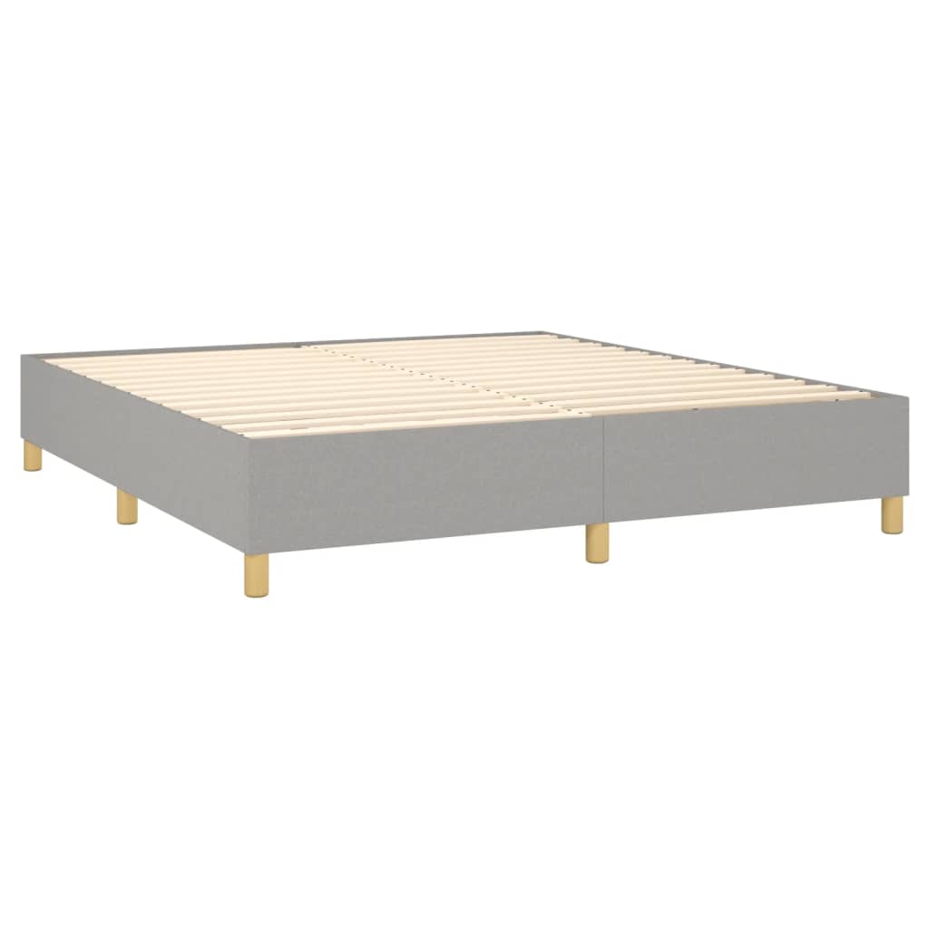 Box Spring Bed with Mattress Light Grey 160 x 200 cm Fabric
