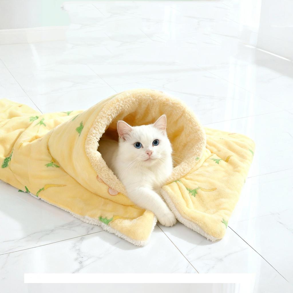 Pet Flannel Blanket Thick Warm Mat for Cats Dogs Winter Bed Mat