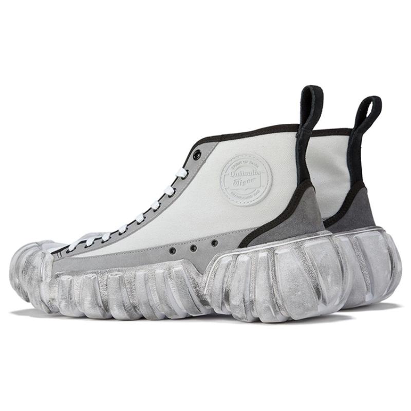 ONITSUKA TIGER Dentigre Series Mid Top Skateboard Shoes Unisex Gray White Sneakers 1183B622-020