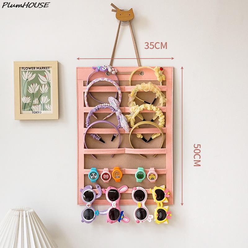 Organizador de Laços de Cabelo Grande Capacidade Porta-Tiara Pendurado na Parede Cabide de Presilhas de Cabelo Economizador de Espaço Cabelo Decoração de Parede para Quarto de Meninas
