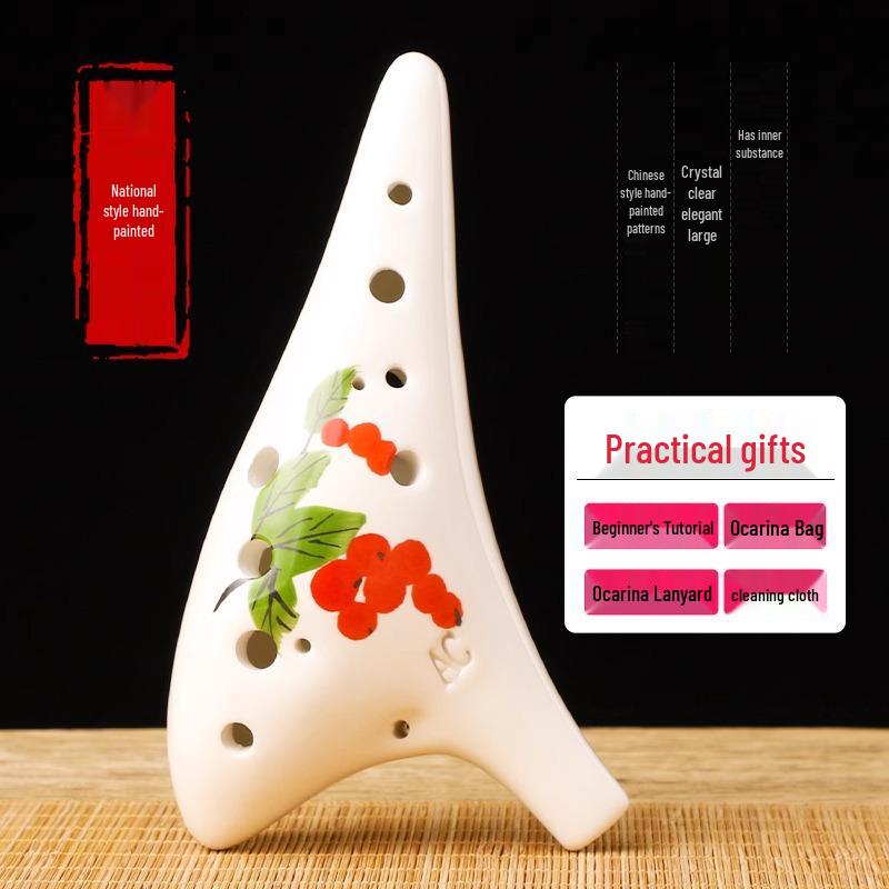 12-Hole C Key Beginner Ocarina Flute for Elementary Students - Professional Ceramic Alto C