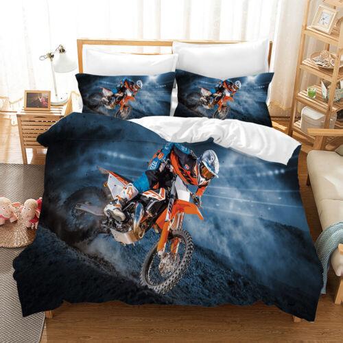 Motorbike Motocross 3D Printed Bedding Set 2/3PC Duvet Cover & Pillowcase(s)