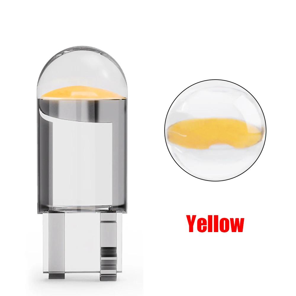 5PCS W5W Led T10 Car Light COB Glass 6000K White Auto Automobiles License Plate Lamp Dome Read DRL Bulb Style 12V Car Lights