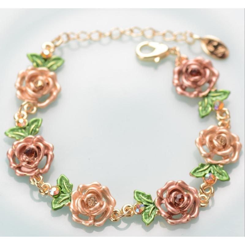 Accessoires: Rozenbloem Armband en Ketting. Retro Legering Etnische Stijl Sieraden. Overdreven Armband.