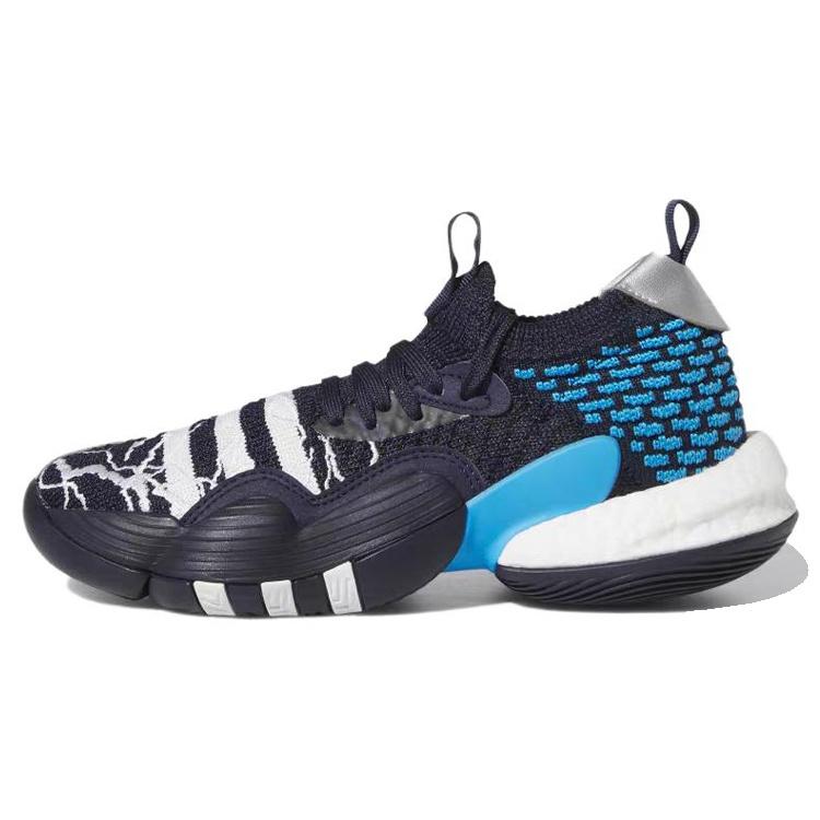 (GS) adidas Trae Young 2.0 Basketball Shoes Black Blue White Kids ID2216 EU 36