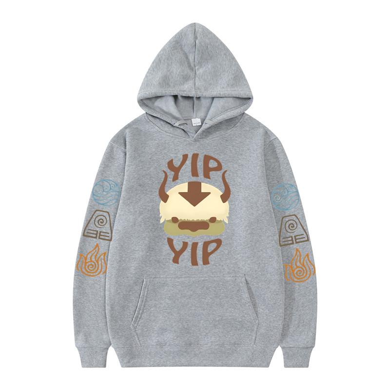 

Толстовка с капюшоном «Аватар: Легенда об Аанге» для мужчин и женщин, пара Аппа Иип Буквы Печатный Матовый Аниме Спортивный Топ 3XL