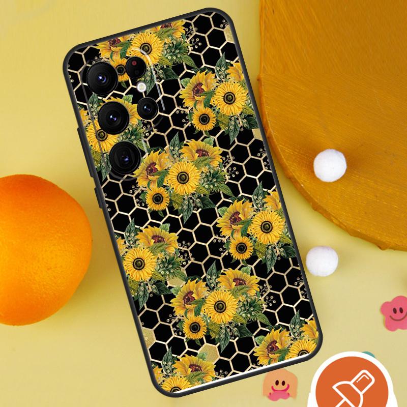 Schöne gelbe Sonnenblumen-Handyhülle für Samsung Galaxy S25 Ultra S24 S22 S21 Ultra S9 S10 S20 Plus S23 FE Funda Abdeckung