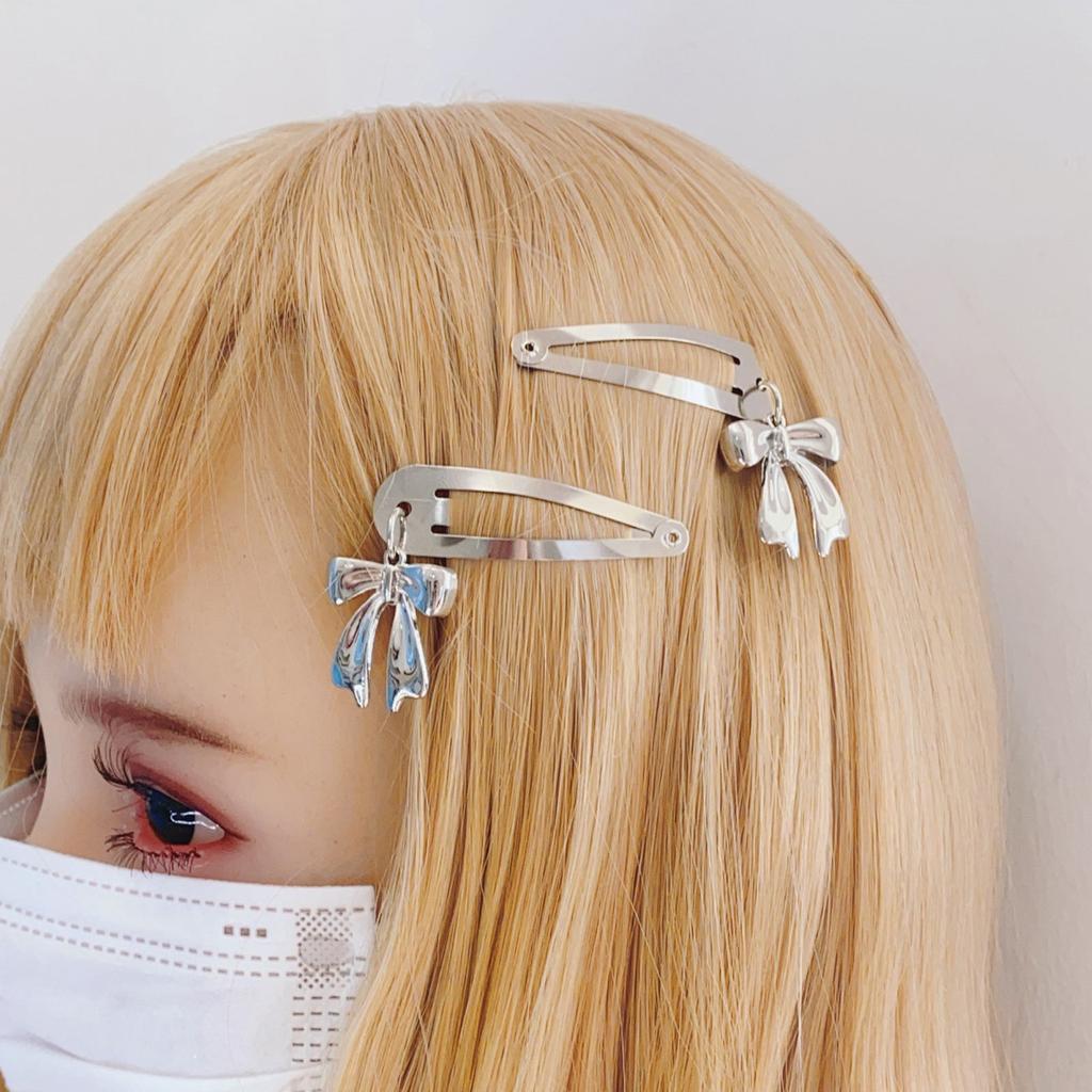 Ästhetische Schleifen-Haarnadel Metall-Entenschnabel-Klammer Haarnadeln Französische Seitenklammer 2000er Jahre Haarklammer Haarstyling-Accessoire für Damen