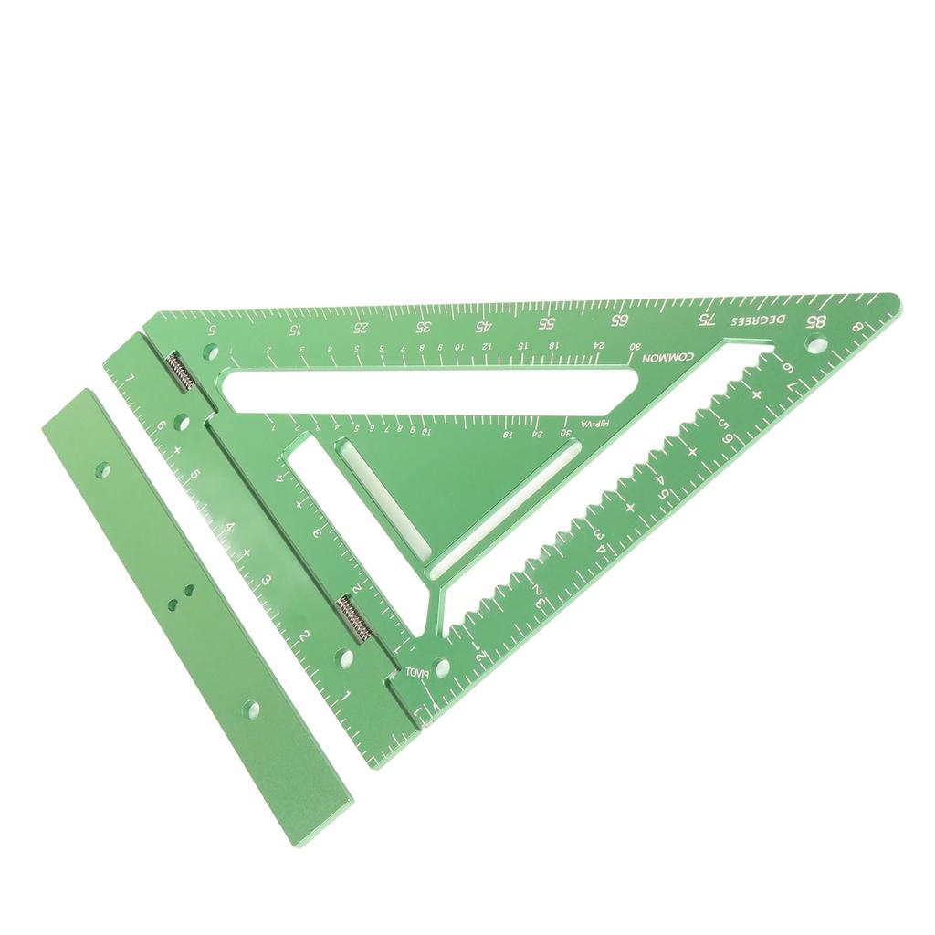 Rafter Square Tool Aluminum Alloy Woodworking Square Ruler with Jig Block Fixing Screw for Carpenter