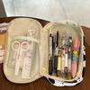 Cute Cow Patterned Pencil Case Large Capacity Cartoon Pen Bag with Zipper Gift Stationery Bag Students Supplies