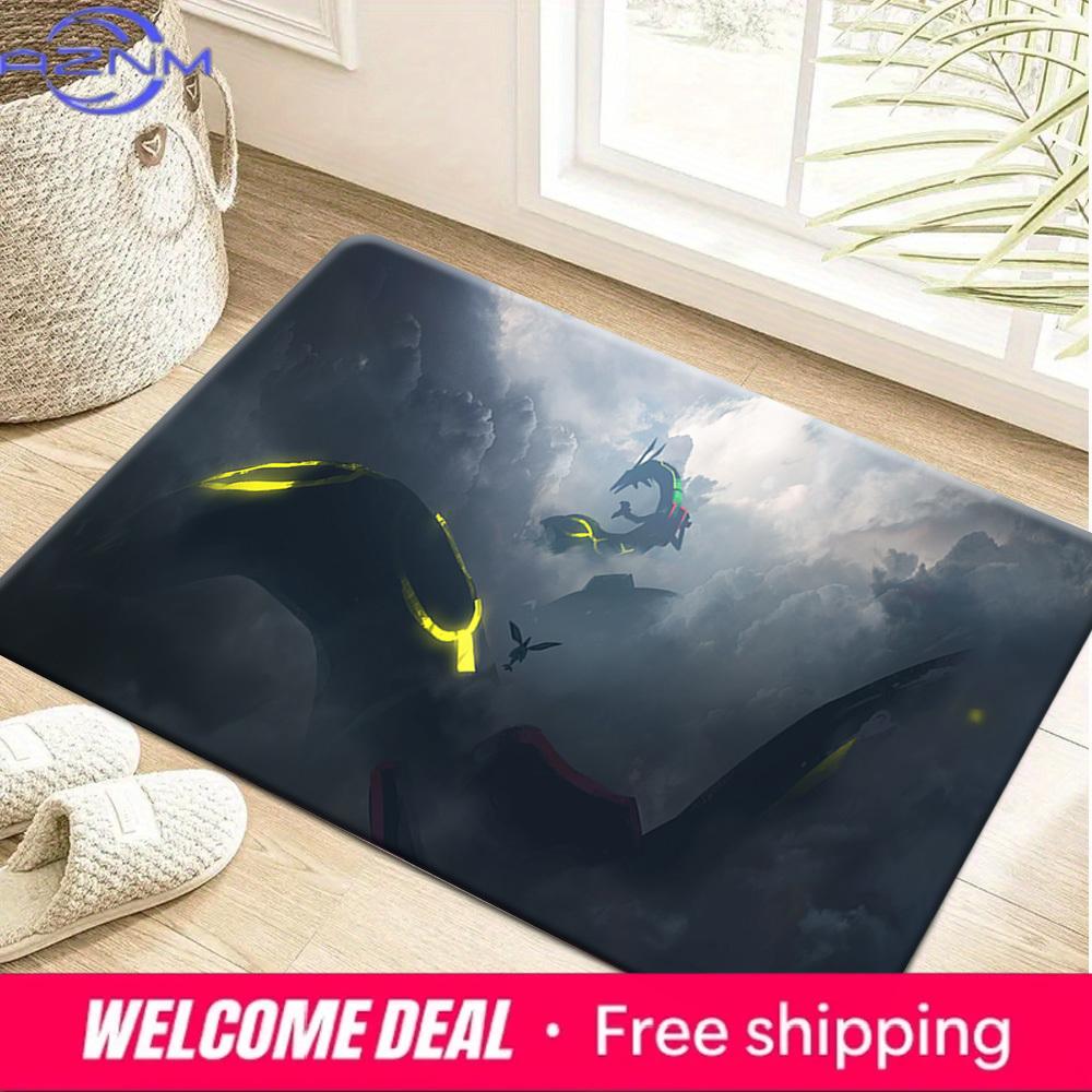 Pokemon Shiny Rayquaza Dark Cloud Print Non-slip Doormat Soft Floor Mat 40x60cm(15x23 in)