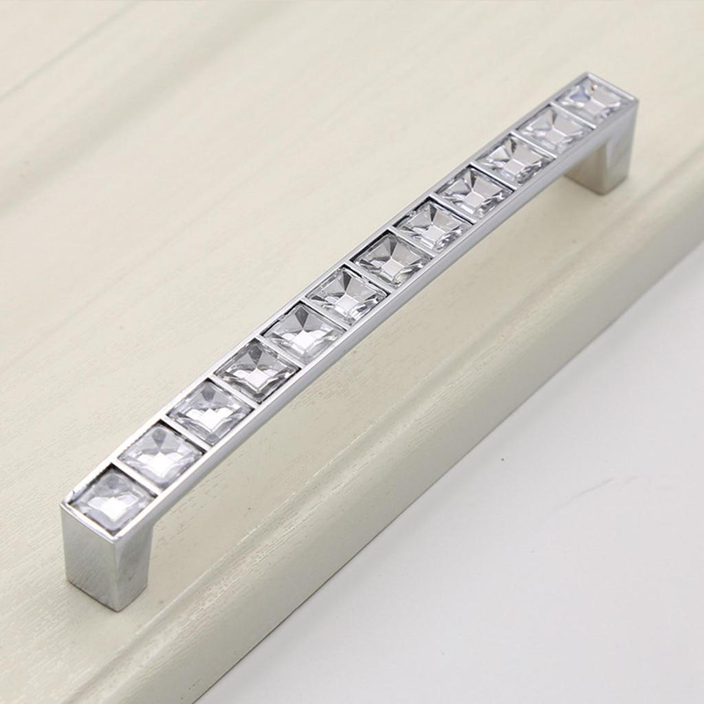 Crystal U-Shaped Cabinet Pull Handle for Drawer Wardrobe Modern Simple Design Double Hole