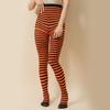 Christmas Halloween Contrast Color Stripe Pantyhose High Waist Full Length Tight