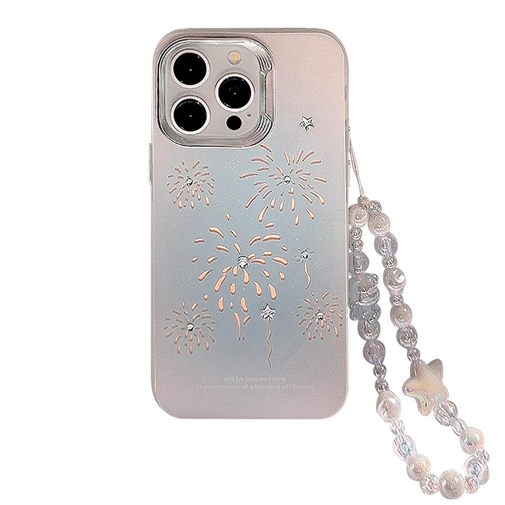 Smudge Blue Fireworks Iphone15 Suitable for 14Promax Mobile Phone Case 12 Apple 13 Laser 11 Bear Bracelet