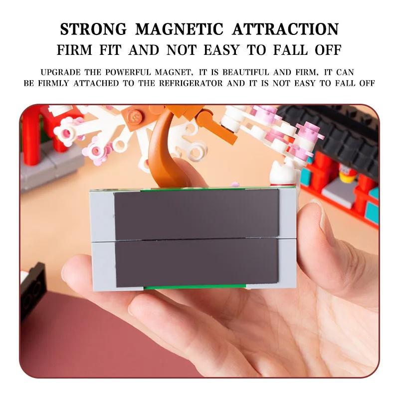 SEMBO BLOCK Japan Architecture Fridge Magnets Cherry Blossom Bricks Landmark Building Blocks DIY Gifts Toys Young Child Adults