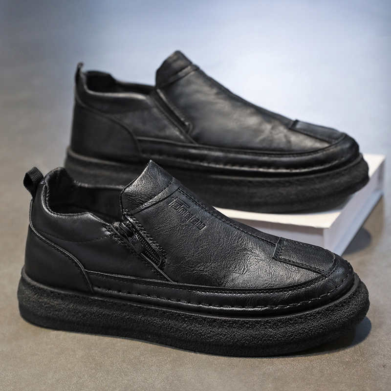 Fashion Flatform Key Height Brown Boots Man Basketball Retro Shoes Men Beige Men's Sneakers Sports Exercise Sho Wide Foot