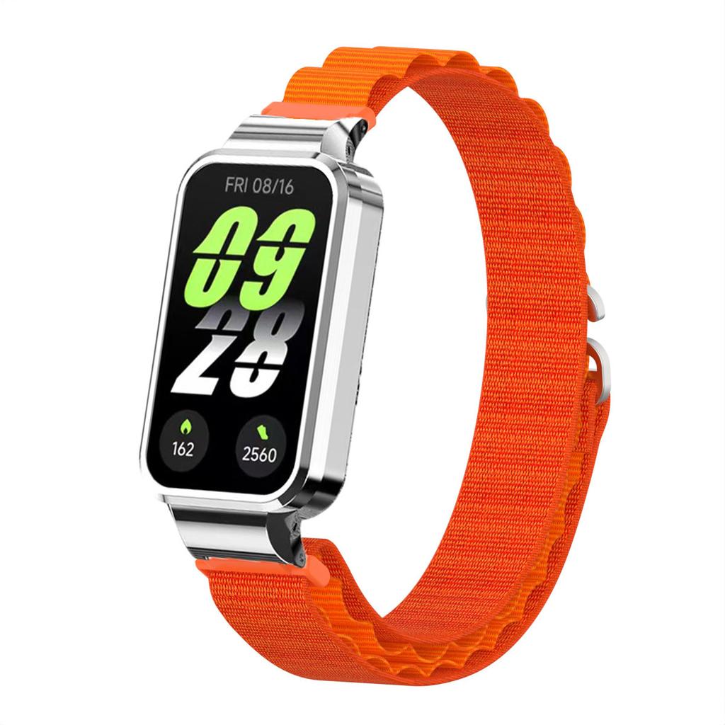 2in1 Set Nylon Loop Strap and Metal Watch Case Suit For Redmi Watch Band3 Band2/Xiaomi Mi band 9 Active/8 Active Alpine Loop Wave Strap and Watch Case