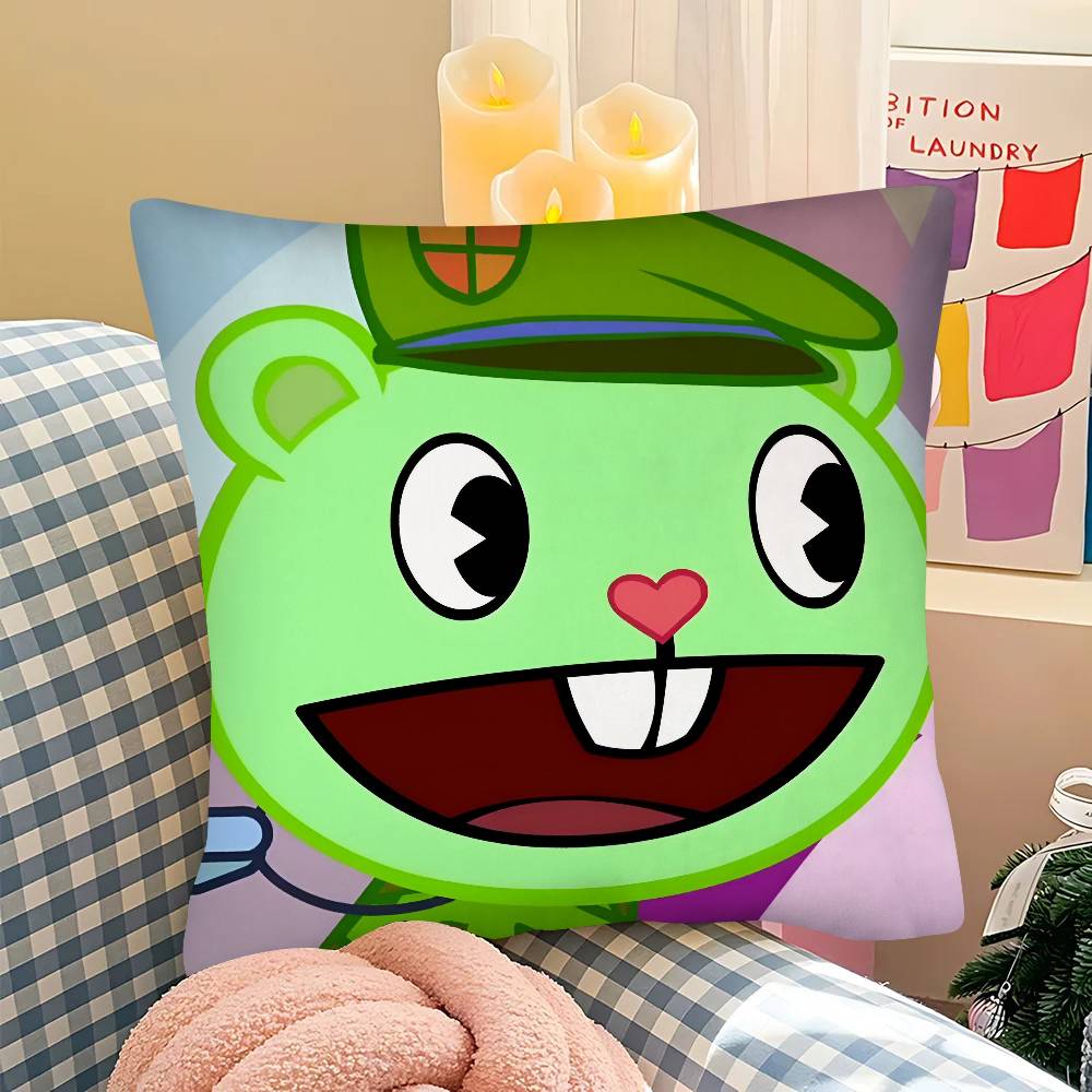

pc Happy Tree Friends Pillow Case Fashion Square Pillowcase Bedroom Sofa Room Ins Decoration Leisure 40x40cm