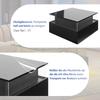 Coffee Table High Gloss Black, Square LED Lighting, Coffee Table 2 Drawers Transparent Sofa Table Side Table Tea Table Office