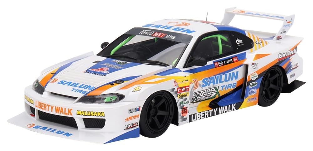 

МАКСИМАЛЬНАЯ СКОРОСТЬ Nissan Silvia Silhouette 2023 Formula Drift Япония Готовый продукт TS0586 1/18 (С15) LB-Super #555
